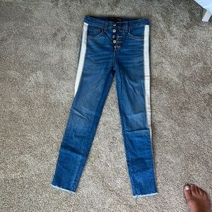 Veronica Beard ankle jeans with ribbon stripe